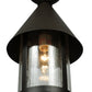 Meyda Lighting Keebler 9" Craftsman Brown Flush Mount Light With Clear Seeded Shade Glass
