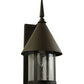 Meyda Lighting Keebler 9" Craftsman Brown Wall Sconce With Clear Seeded Shade Glass