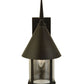Meyda Lighting Keebler 9" Craftsman Brown Wall Sconce With Clear Seeded Shade Glass