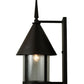 Meyda Lighting Keebler 9" Craftsman Brown Wall Sconce With Clear Seeded Shade Glass