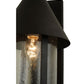 Meyda Lighting Keebler 9" Craftsman Brown Wall Sconce With Clear Seeded Shade Glass