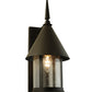 Meyda Lighting Keebler 9" Craftsman Brown Wall Sconce With Clear Seeded Shade Glass