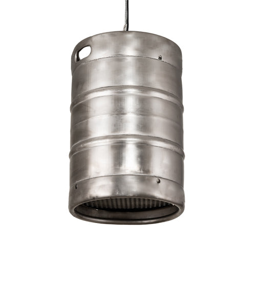 Meyda Lighting Keg 16" Raw Stainless Steel Pendant Light