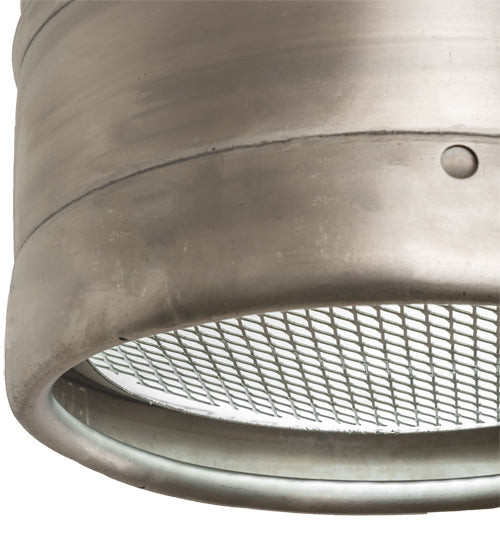 Meyda Lighting Keg 16" Raw Stainless Steel Pendant Light