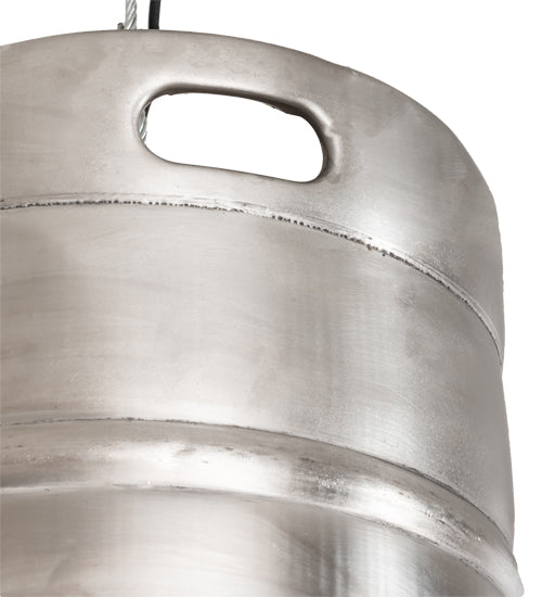 Meyda Lighting Keg 16" Raw Stainless Steel Pendant Light