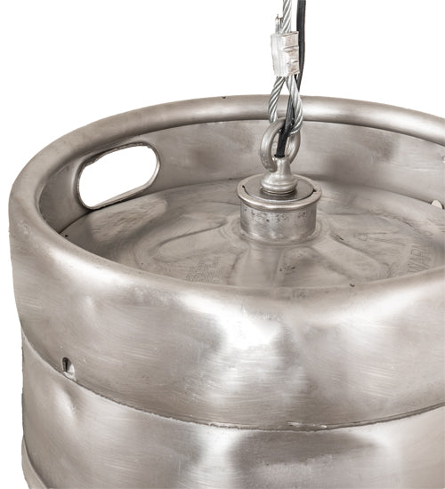 Meyda Lighting Keg 16" Raw Stainless Steel Pendant Light