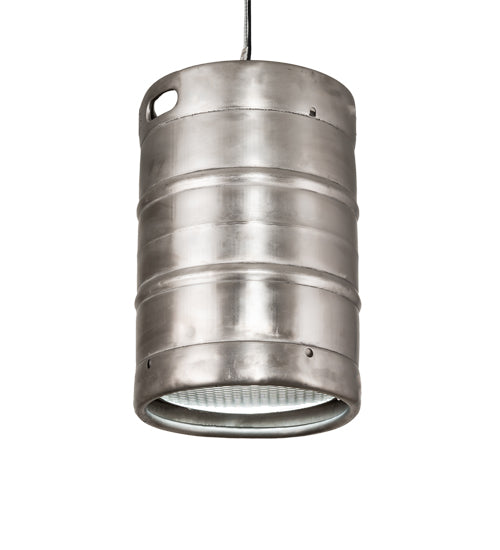 Meyda Lighting Keg 16" Raw Stainless Steel Pendant Light