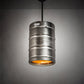Meyda Lighting Keg 16" Stainless Steel Pendant Light With Amber Shade