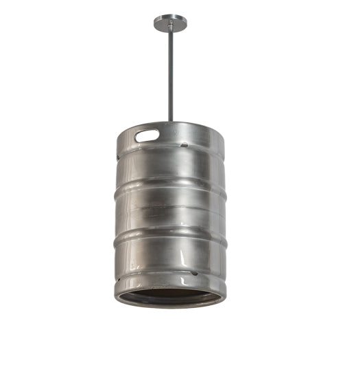 Meyda Lighting Keg 16" Stainless Steel Pendant Light With Amber Shade