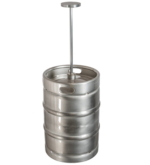 Meyda Lighting Keg 16" Stainless Steel Pendant Light With Amber Shade