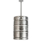 Meyda Lighting Keg 16" Stainless Steel Pendant Light With Amber Shade