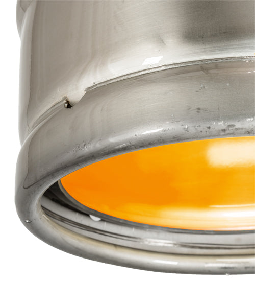 Meyda Lighting Keg 16" Stainless Steel Pendant Light With Amber Shade
