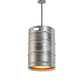 Meyda Lighting Keg 16" Stainless Steel Pendant Light With Amber Shade