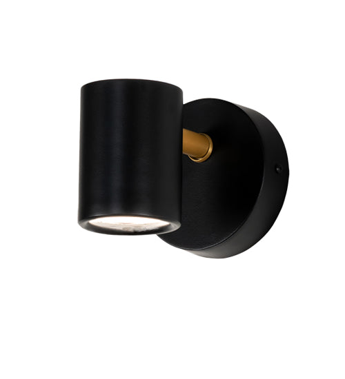 Meyda Lighting Kellen 5" Flat Black & Goldtastic Wall Sconce With Clear Seeded Glass & Statuario Idalight Shade