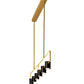 Meyda Lighting Kellen 72" LED Goldtastic & Flat Black Island Pendant Light With Clear Seeded Glass & Statuario Idalight Shade