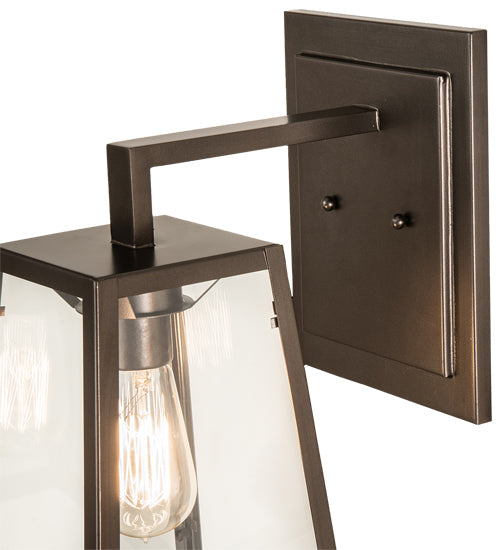 Meyda Lighting Kellie 7" Oil Rubbed Bronze Wall Sconce With Clear Float Shade Glass