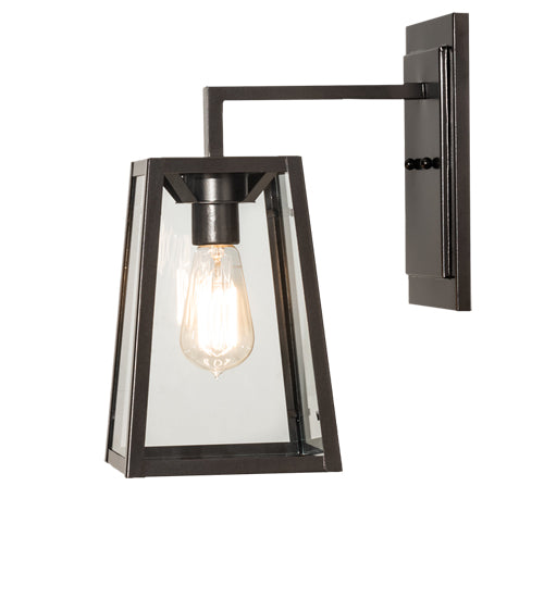 Meyda Lighting Kellie 7" Oil Rubbed Bronze Wall Sconce With Clear Float Shade Glass