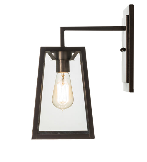 Meyda Lighting Kellie 7" Oil Rubbed Bronze Wall Sconce With Clear Float Shade Glass