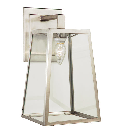 Meyda Lighting Kellie 9" Brushed Stainless Steel Wall Sconce With Clear Shade Glass