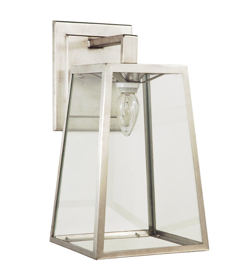 Meyda Lighting Kellie 9" Brushed Stainless Steel Wall Sconce With Clear Shade Glass