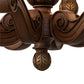 Meyda Lighting Kendall 30" 6-Light Antique Cherry Chandelier With Pale Amber Shade Glass