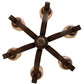 Meyda Lighting Kendall 30" 6-Light Antique Cherry Chandelier With Pale Amber Shade Glass
