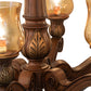 Meyda Lighting Kendall 30" 6-Light Antique Cherry Chandelier With Pale Amber Shade Glass
