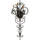 Meyda Lighting Kenna 14" 3-Light Gilded Tobacco Wall Sconce With Ivory Faux Candlelight