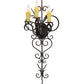 Meyda Lighting Kenna 14" 3-Light Gilded Tobacco Wall Sconce With Ivory Faux Candlelight