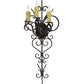 Meyda Lighting Kenna 14" 3-Light Gilded Tobacco Wall Sconce With Ivory Faux Candlelight