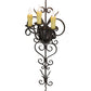 Meyda Lighting Kenna 14" 3-Light Gilded Tobacco Wall Sconce With Ivory Faux Candlelight