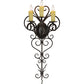 Meyda Lighting Kenna 14" 3-Light Gilded Tobacco Wall Sconce With Ivory Faux Candlelight