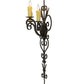 Meyda Lighting Kenna 14" 3-Light Gilded Tobacco Wall Sconce With Ivory Faux Candlelight