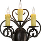 Meyda Lighting Kenna 14" 3-Light Gilded Tobacco Wall Sconce With Ivory Faux Candlelight