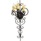 Meyda Lighting Kenna 14" 3-Light Gilded Tobacco Wall Sconce With Ivory Faux Candlelight