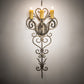 Meyda Lighting Kenna 15" 3-Light Antique Brass Wall Sconce With Ivory Faux Candlelight