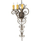 Meyda Lighting Kenna 15" 3-Light Antique Brass Wall Sconce With Ivory Faux Candlelight