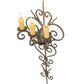 Meyda Lighting Kenna 15" 3-Light Antique Brass Wall Sconce With Ivory Faux Candlelight