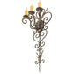 Meyda Lighting Kenna 15" 3-Light Antique Brass Wall Sconce With Ivory Faux Candlelight