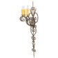 Meyda Lighting Kenna 15" 3-Light Antique Brass Wall Sconce With Ivory Faux Candlelight