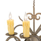 Meyda Lighting Kenna 15" 3-Light Antique Brass Wall Sconce With Ivory Faux Candlelight