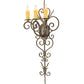 Meyda Lighting Kenna 15" 3-Light Antique Brass Wall Sconce With Ivory Faux Candlelight