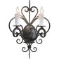 Meyda Lighting Kenneth 14" 2-Light Smoke Wall Sconce With White Faux Candlelight