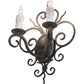 Meyda Lighting Kenneth 14" 2-Light Smoke Wall Sconce With White Faux Candlelight
