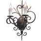 Meyda Lighting Kenneth 14" 2-Light Smoke Wall Sconce With White Faux Candlelight