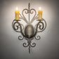 Meyda Lighting Kenneth 15" 2-Light Antique Brass Wall Sconce With Ivory Faux Candlelight