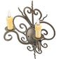 Meyda Lighting Kenneth 15" 2-Light Antique Brass Wall Sconce With Ivory Faux Candlelight