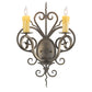 Meyda Lighting Kenneth 15" 2-Light Antique Brass Wall Sconce With Ivory Faux Candlelight