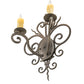 Meyda Lighting Kenneth 15" 2-Light Antique Brass Wall Sconce With Ivory Faux Candlelight