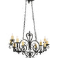 Meyda Lighting Kenneth 42" 10-Light Antique Iron Gate Island Chandelier With Ivory Faux Candlelight